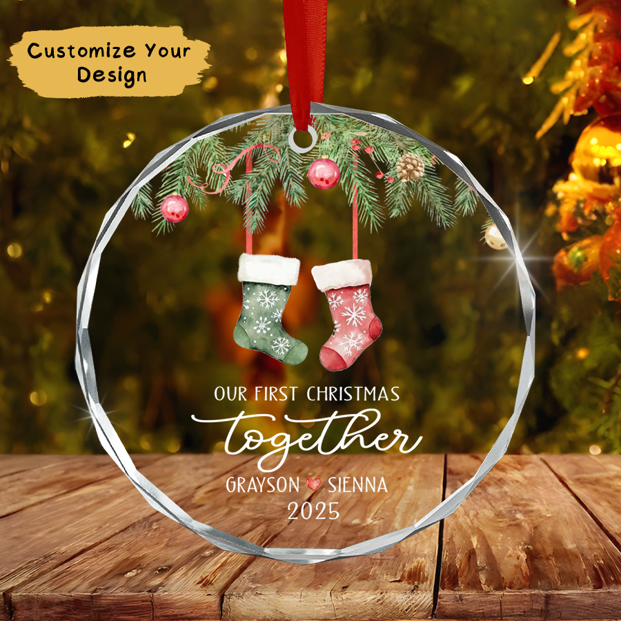 Personalized Couple Christmas Ornament, Our First Christmas Together Ornament