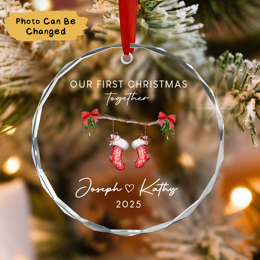 Personalized Couple Christmas Ornament, Christmas Gift For Couple