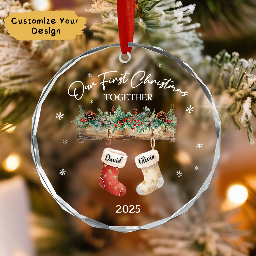Personalized Couple Christmas Ornament, New Couple Ornament