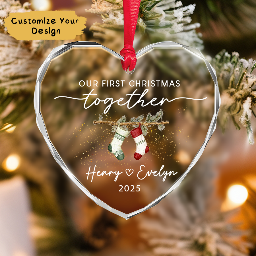 Personalized Couple Christmas Ornament, Christmas Couple Ornament