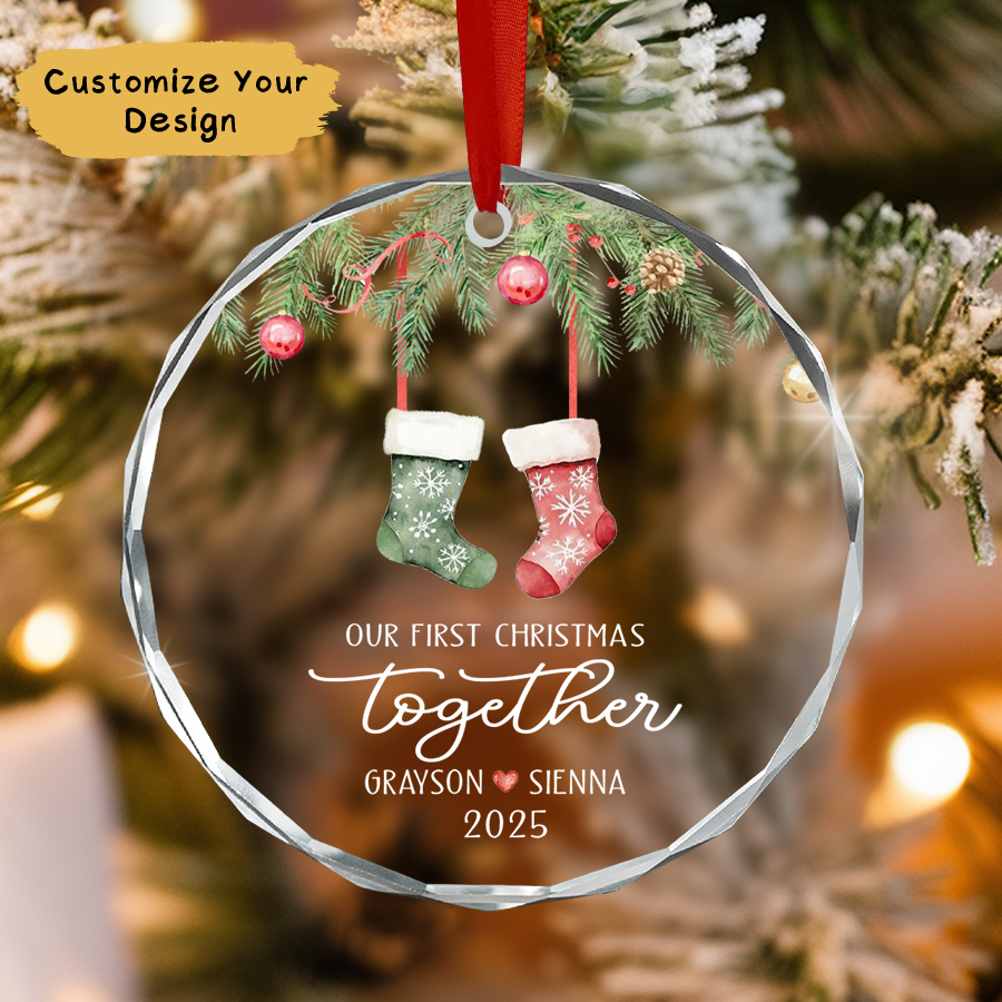 Personalized Couple Christmas Ornament, Our First Christmas Together Ornament