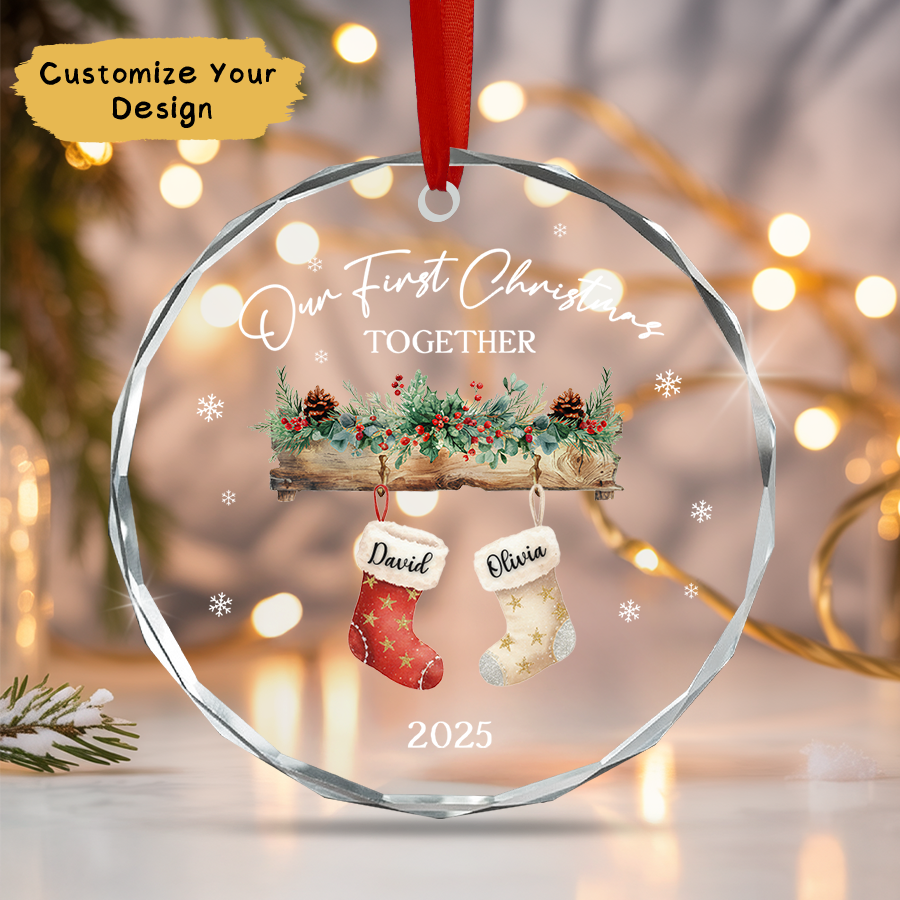Personalized Couple Christmas Ornament, New Couple Ornament