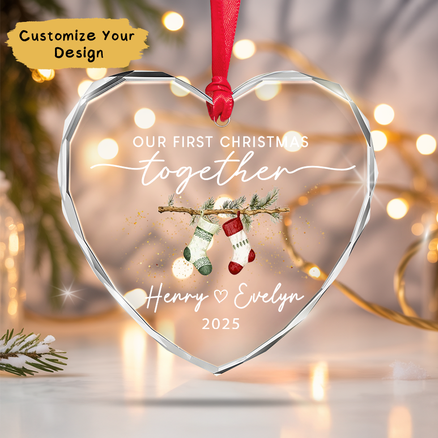 Personalized Couple Christmas Ornament, Christmas Couple Ornament