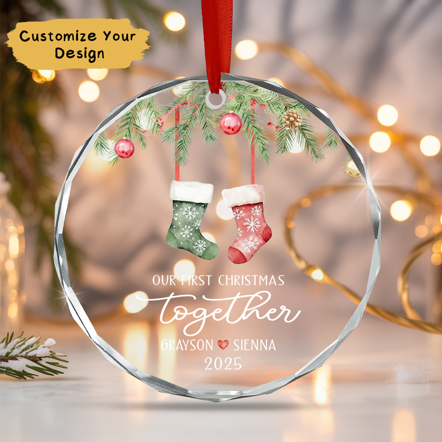 Personalized Couple Christmas Ornament, Our First Christmas Together Ornament