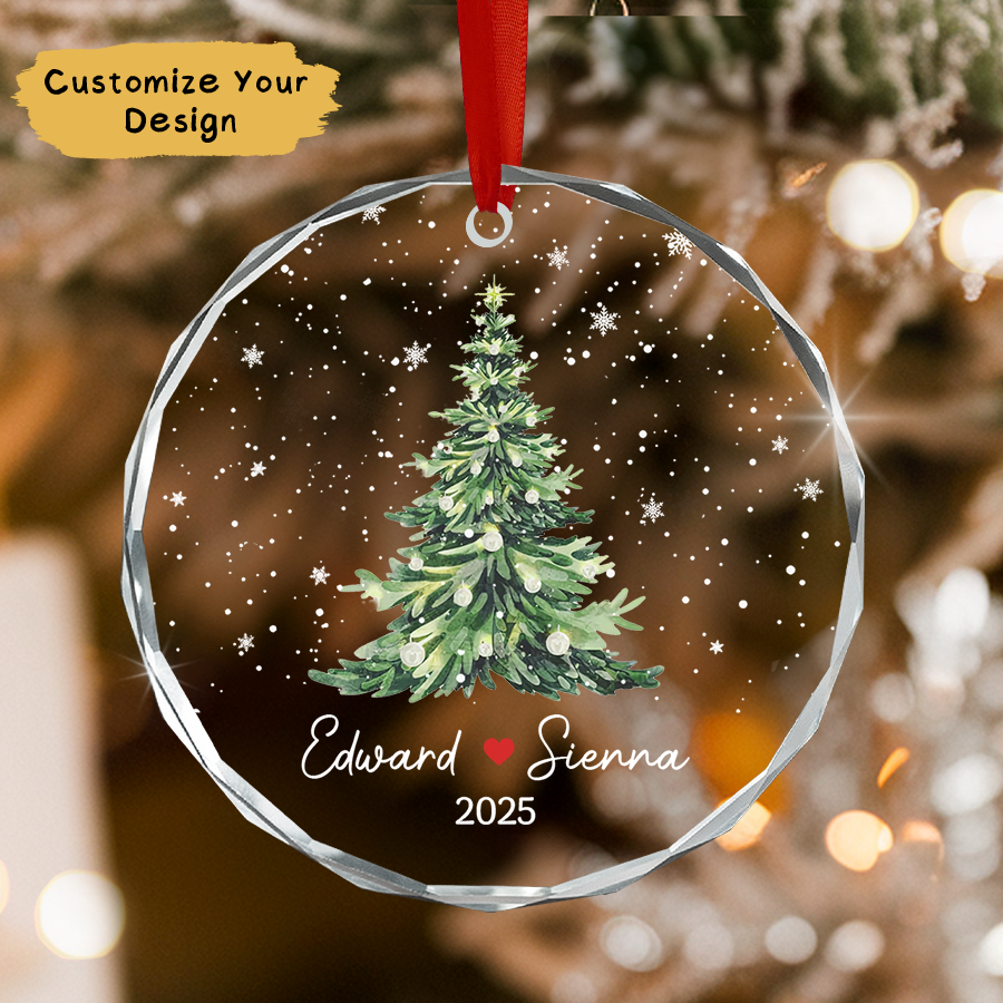 Personalized Couple Christmas Ornament, Together Since Ornament