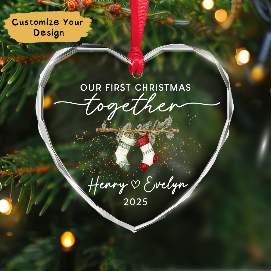 Personalized Couple Christmas Ornament, Christmas Couple Ornament