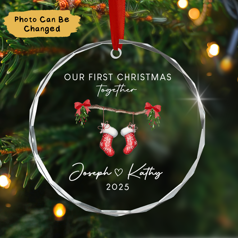 Personalized Couple Christmas Ornament, Christmas Gift For Couple