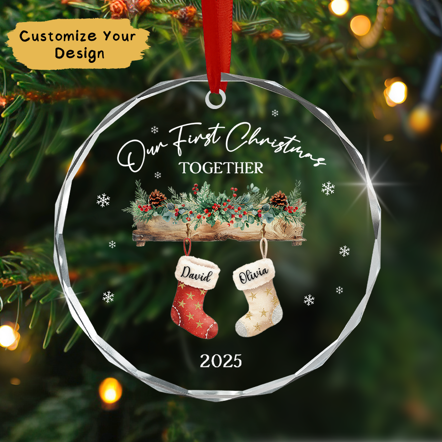 Personalized Couple Christmas Ornament, New Couple Ornament