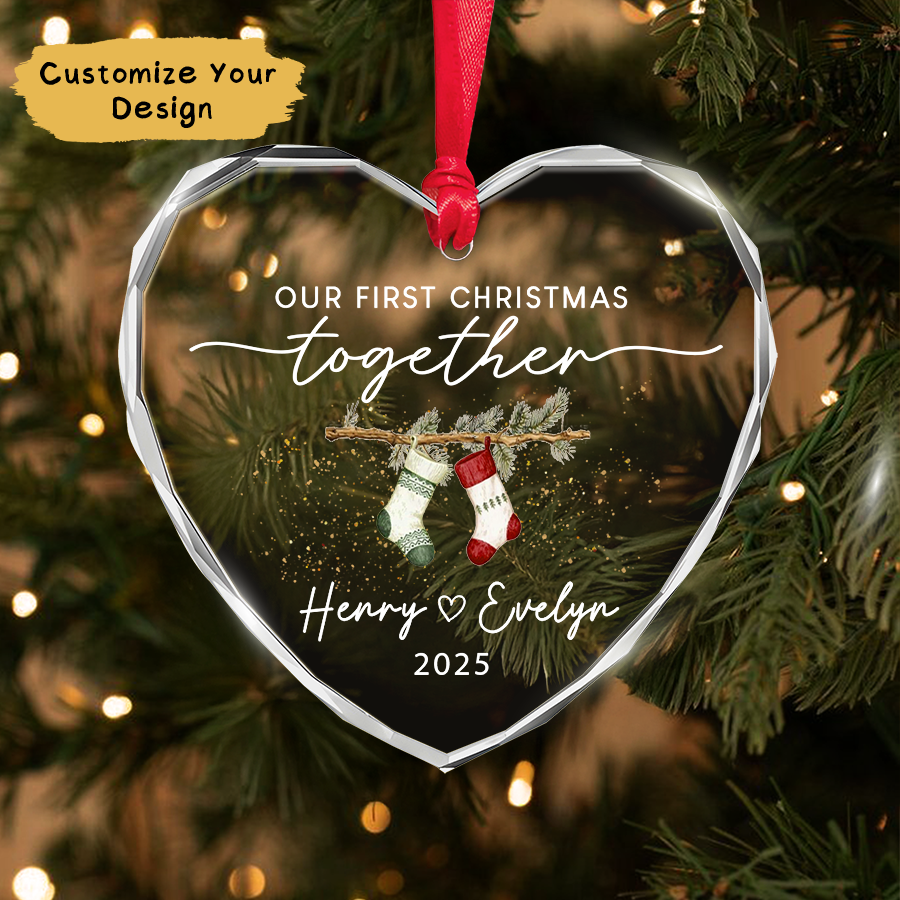 Personalized Couple Christmas Ornament, Christmas Couple Ornament