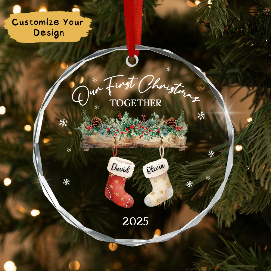 Personalized Couple Christmas Ornament, New Couple Ornament