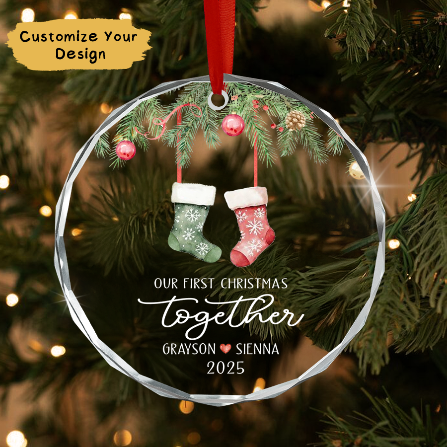 Personalized Couple Christmas Ornament, Our First Christmas Together Ornament
