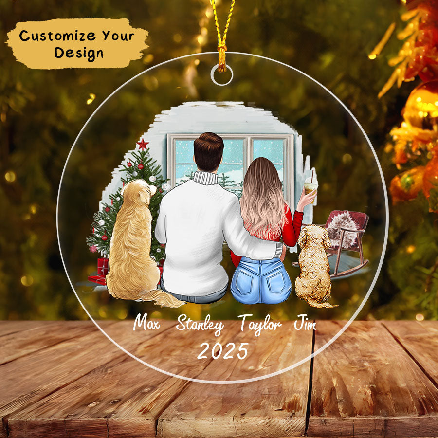Personalized Couple With Dog Ornament 2025, Family With Dogs Ornament
