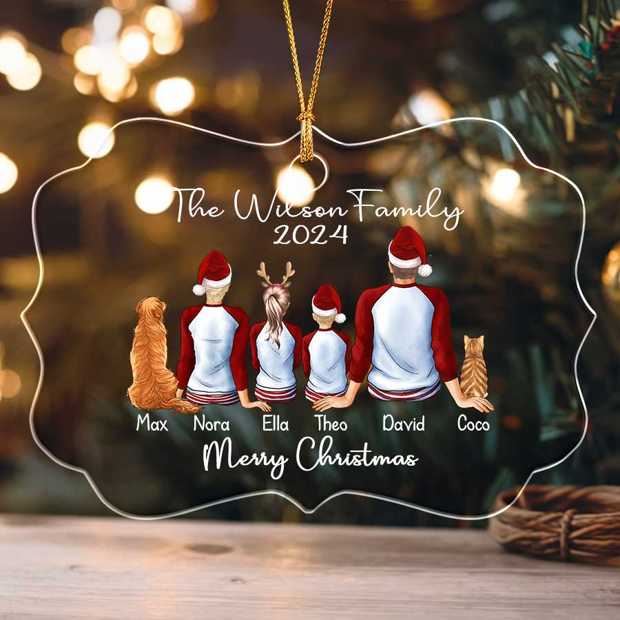 Personalized Family Ornament with Dog