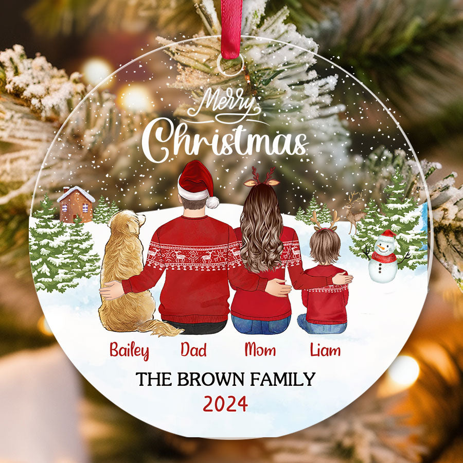 Personalized Family Christmas Ornaments with Pets