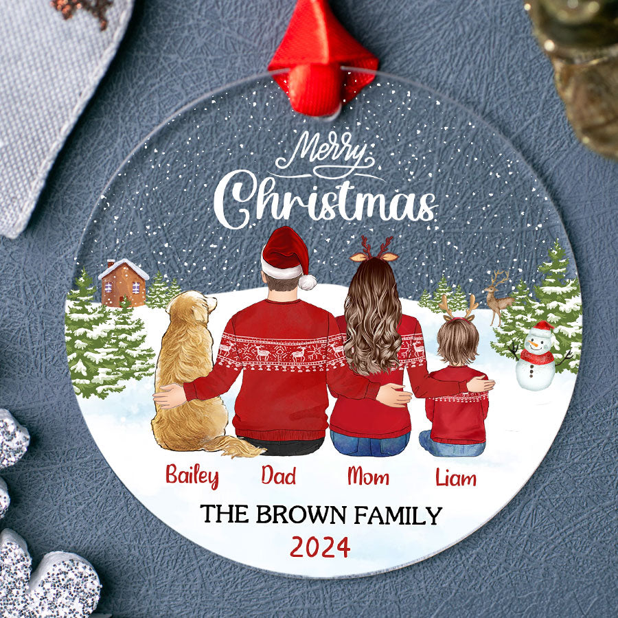 Personalized Family Christmas Ornaments with Pets