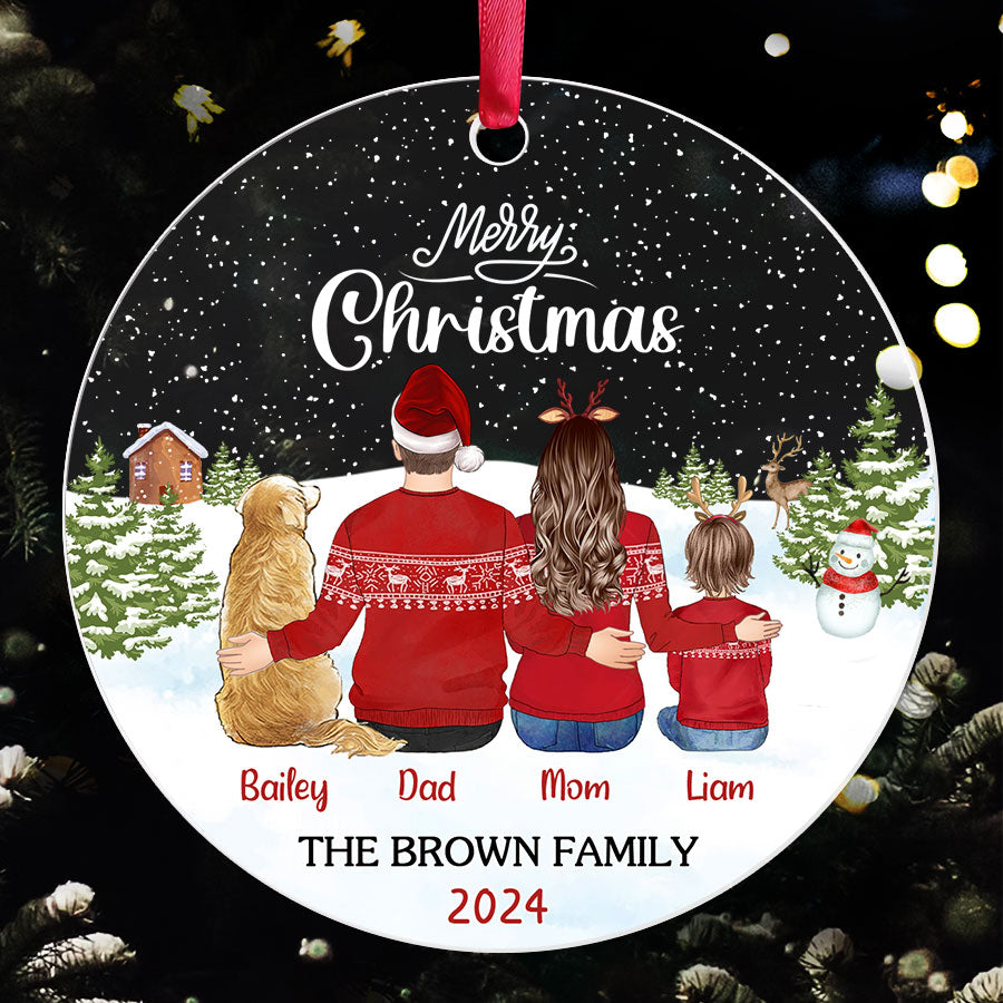 Personalized Family Christmas Ornaments with Pets