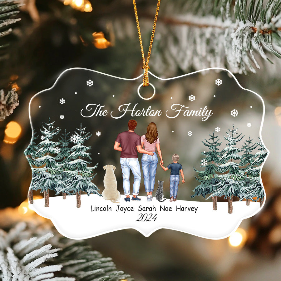 Family Ornament with Dog