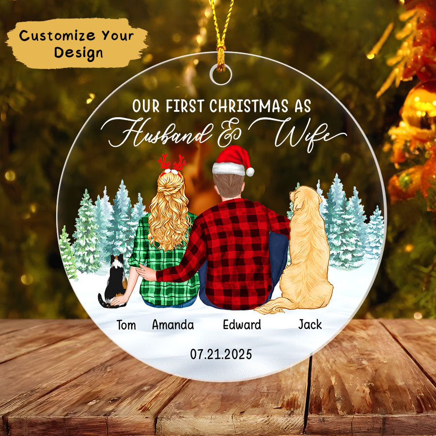 Personalized First Christmas As Husband And Wife Ornament