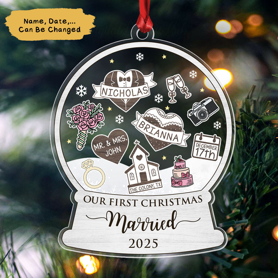 Personalized First Christmas Married 2025