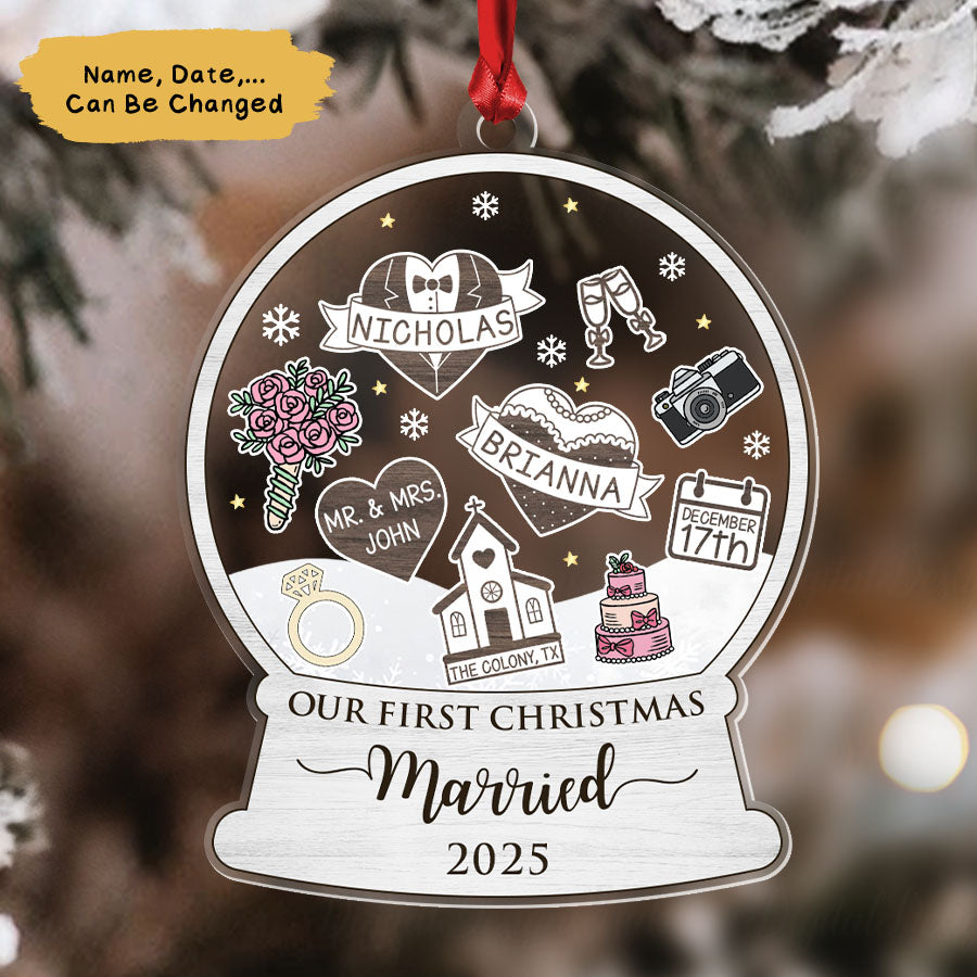 Personalized First Christmas Married 2025