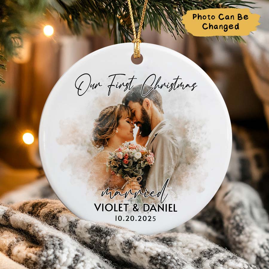 Personalized First Christmas Married Ornament 2025
