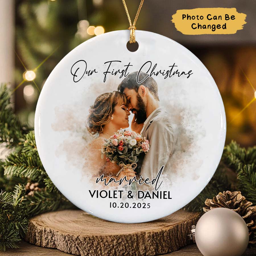 Personalized First Christmas Married Ornament 2025