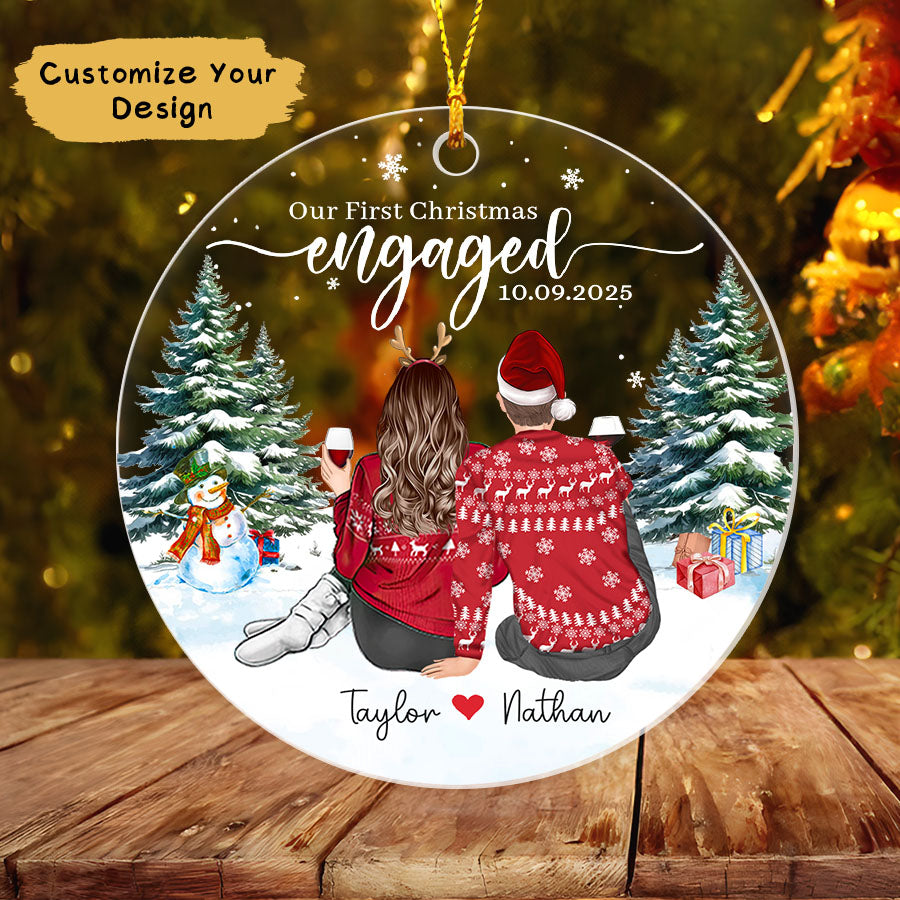 Personalized Our First Christmas Engaged Ornament 2025, Engaged Ornament