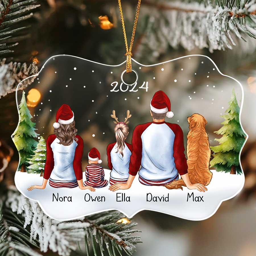 Personalized Family Christmas Ornaments with Pets