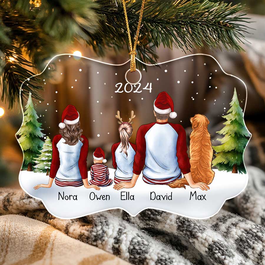 Personalized Family Christmas Ornaments with Pets