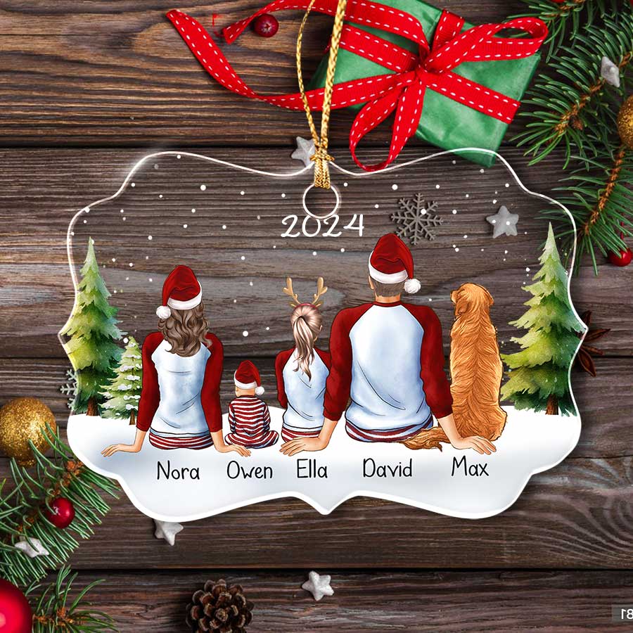 Personalized Family Christmas Ornaments with Pets