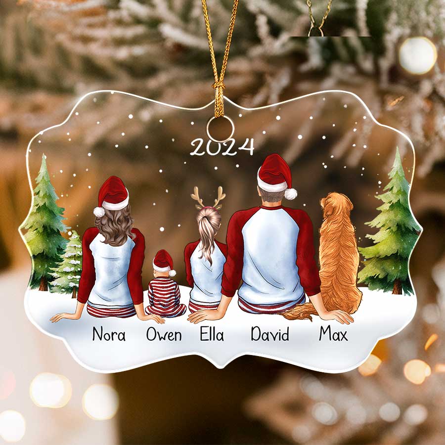 Personalized Family Christmas Ornaments with Pets