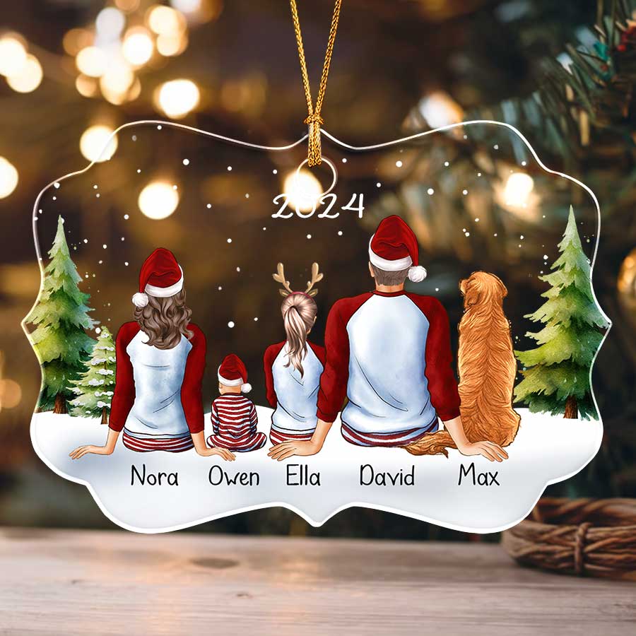 Personalized Family Christmas Ornaments with Pets