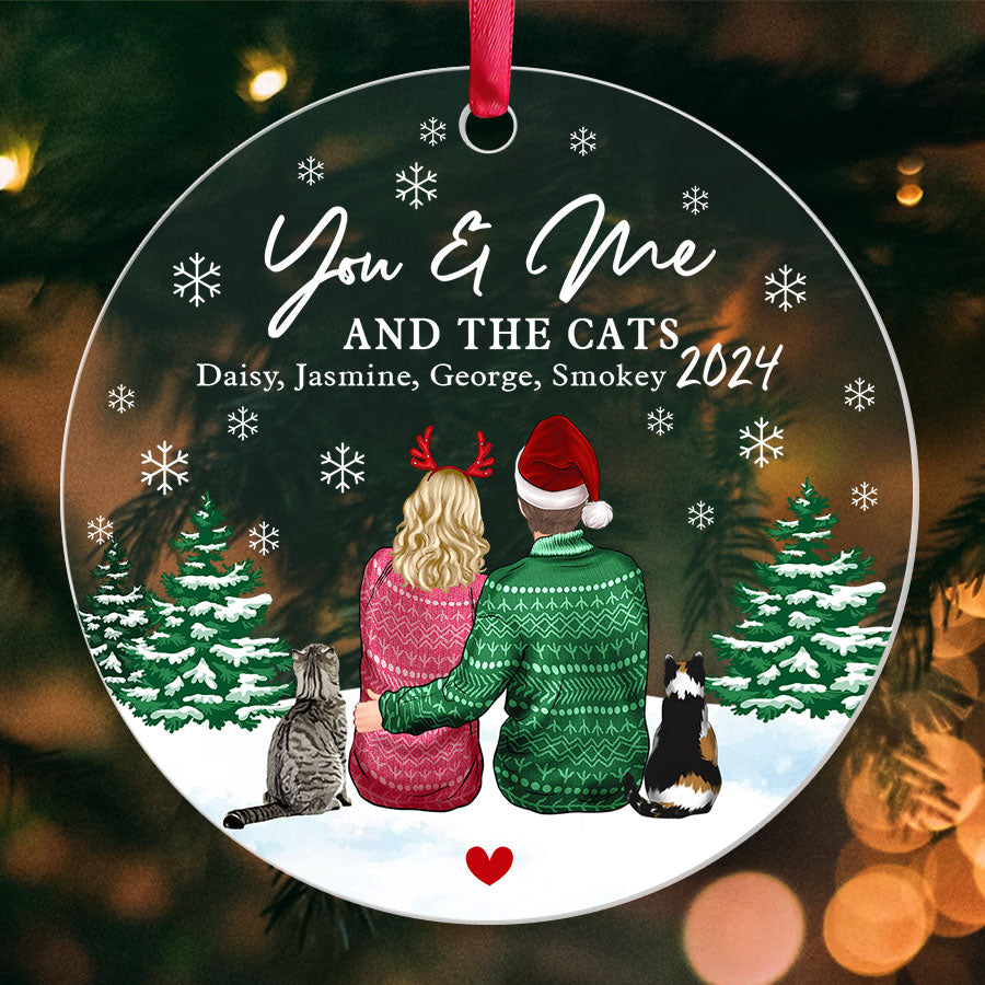 Couple Ornament With 2 Cat