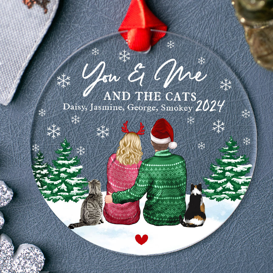 Couple Ornament With 2 Cat