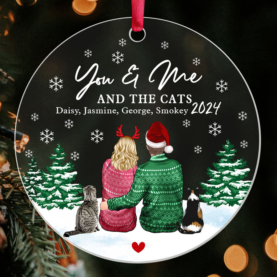Couple Ornament With 2 Cat