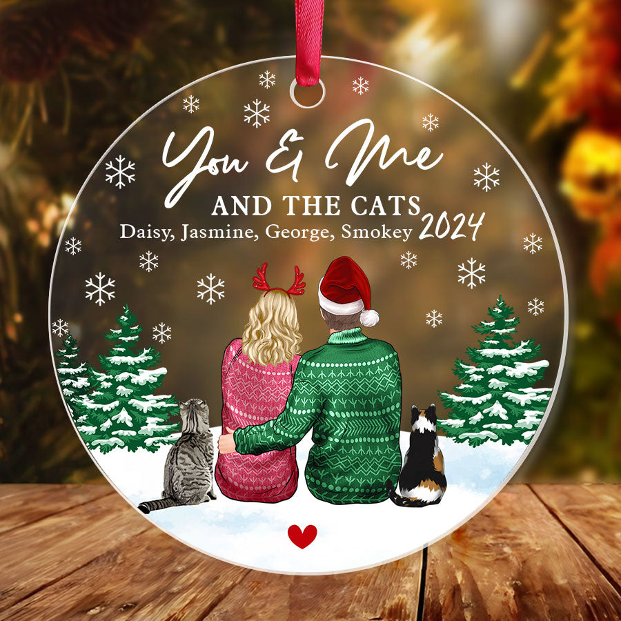 Couple Ornament With 2 Cat