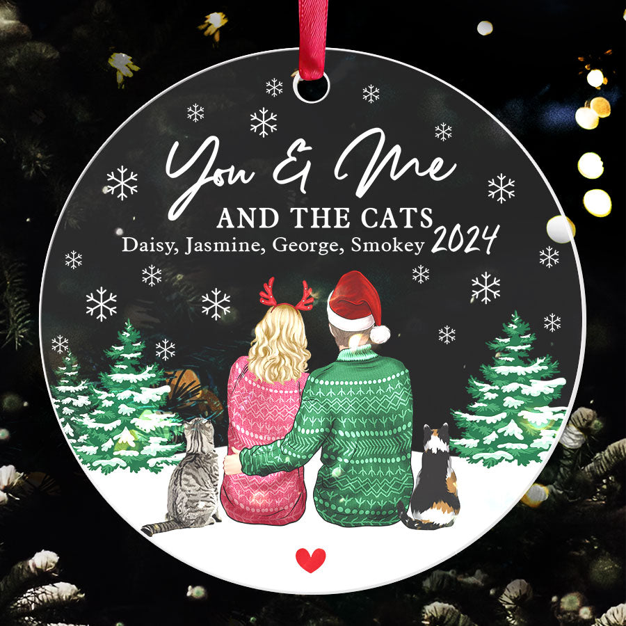 Couple Ornament With 2 Cat