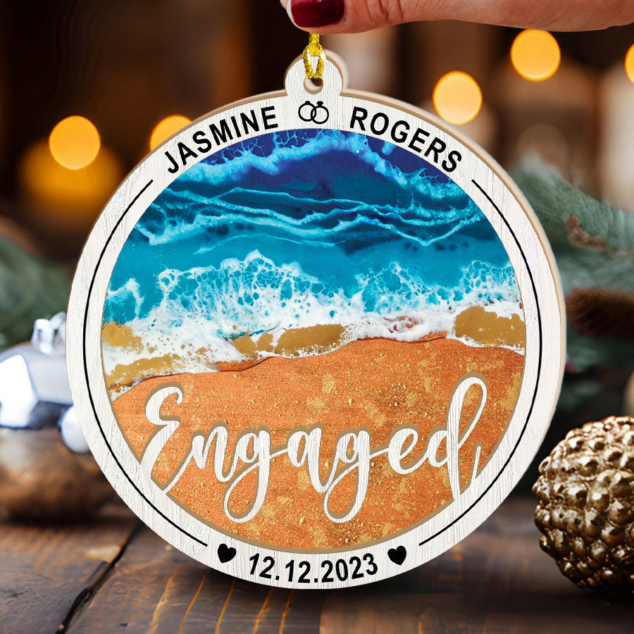 Beach Engagement Ornament