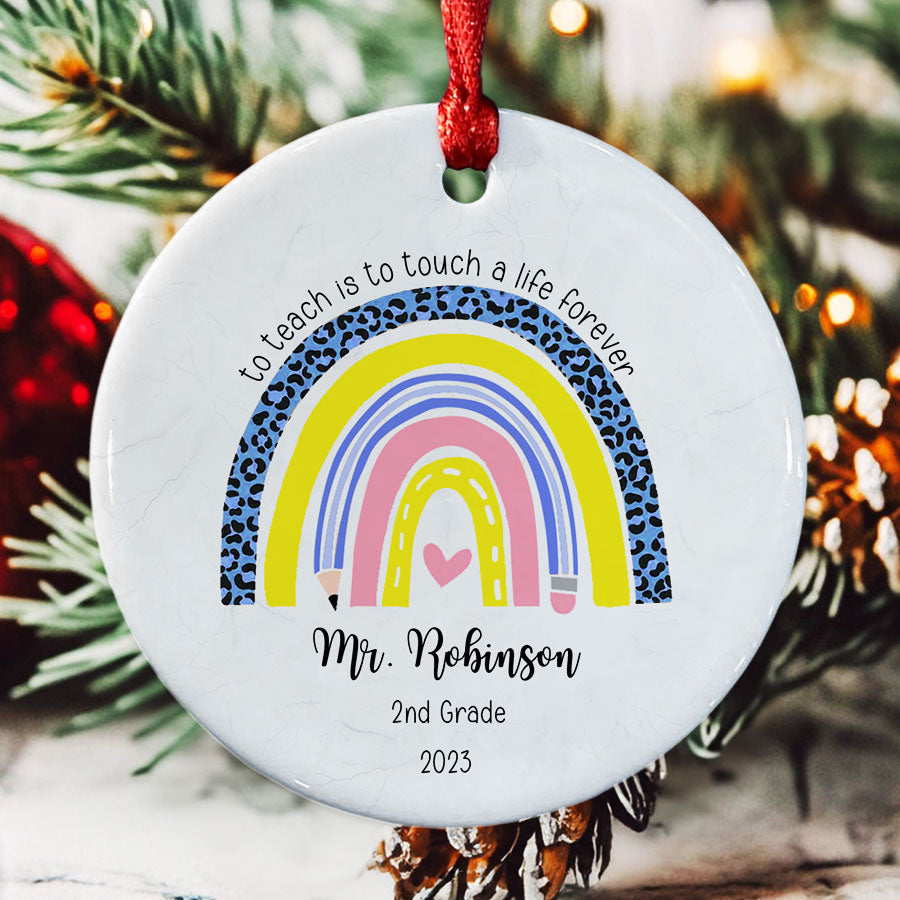 Teacher Rainbow Ornament