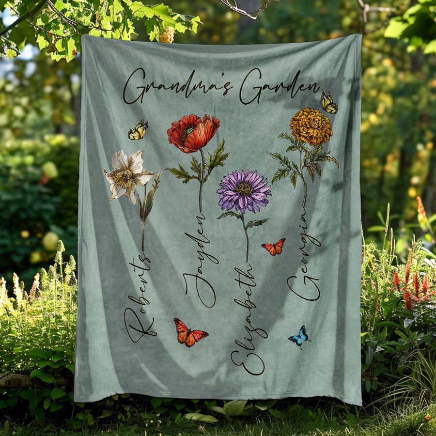 Custom Grandma’s Garden Blanket