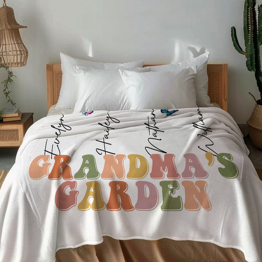 Custom Grandma’s Garden Birth Flowers Blanket