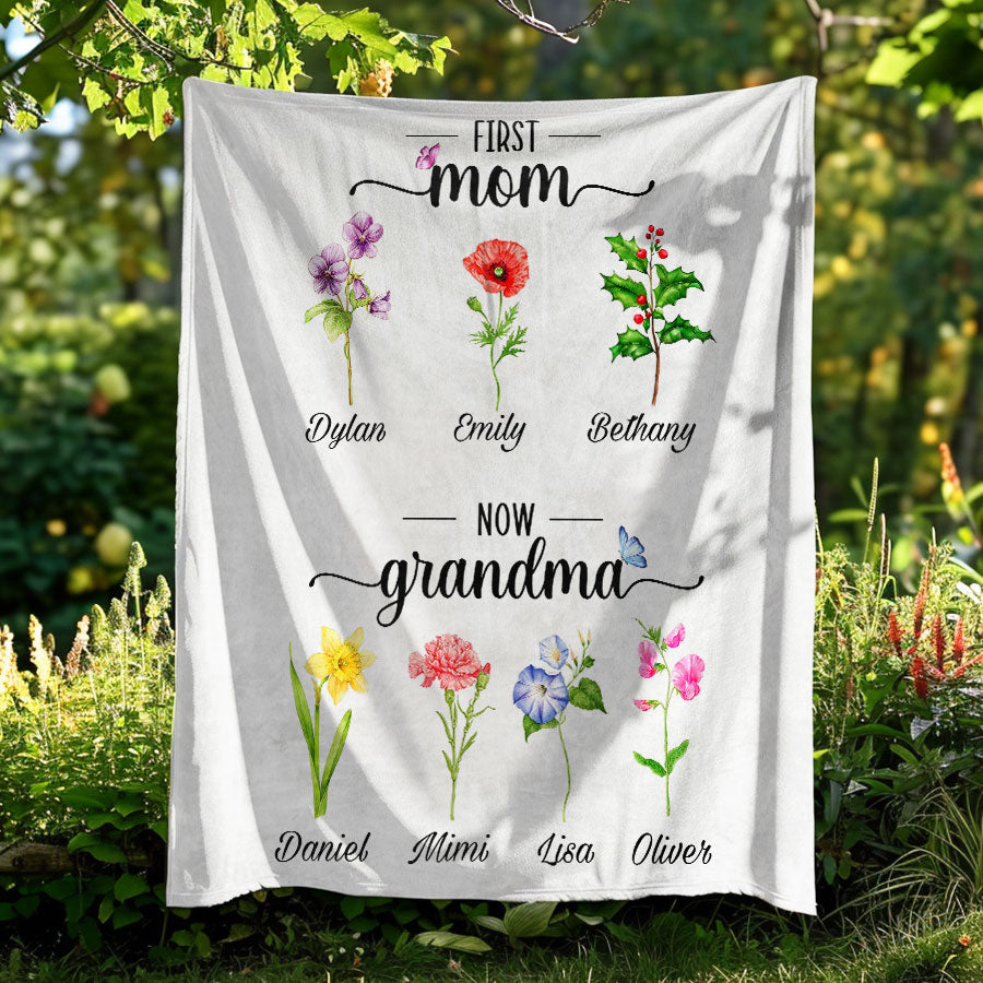 First Mom Now Grandma Blanket