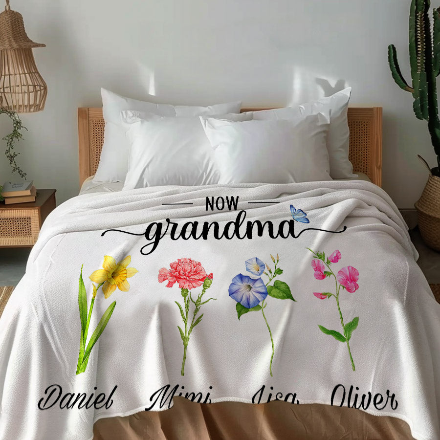 First Mom Now Grandma Blanket
