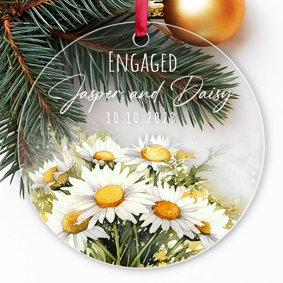 Engaged Couple Christmas Ornament