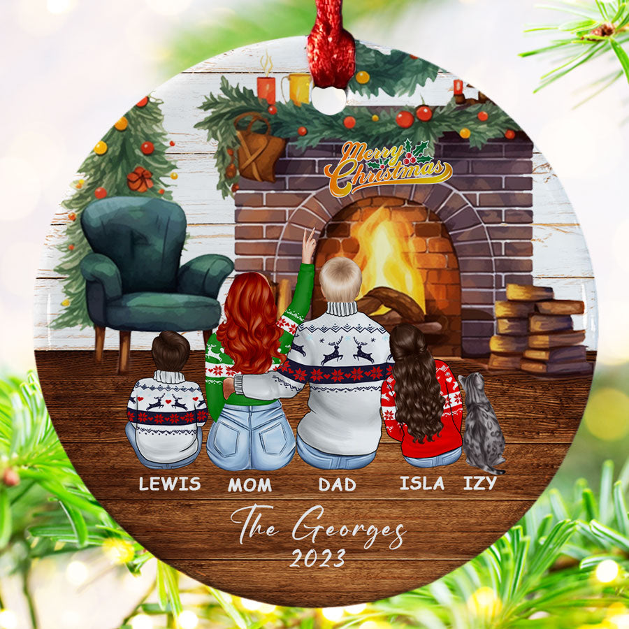 Personalized Family Ornament With Dog