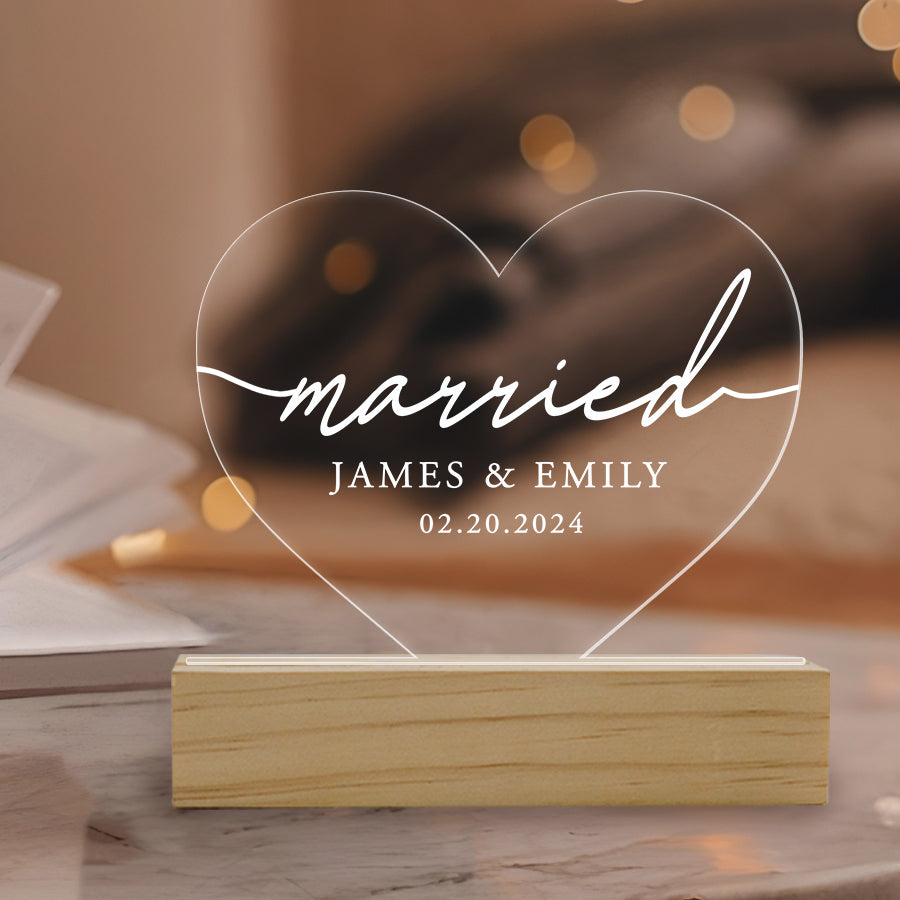 Custom Heart Led Light | Personalized Wedding Gift | Newly Wed Gift ...