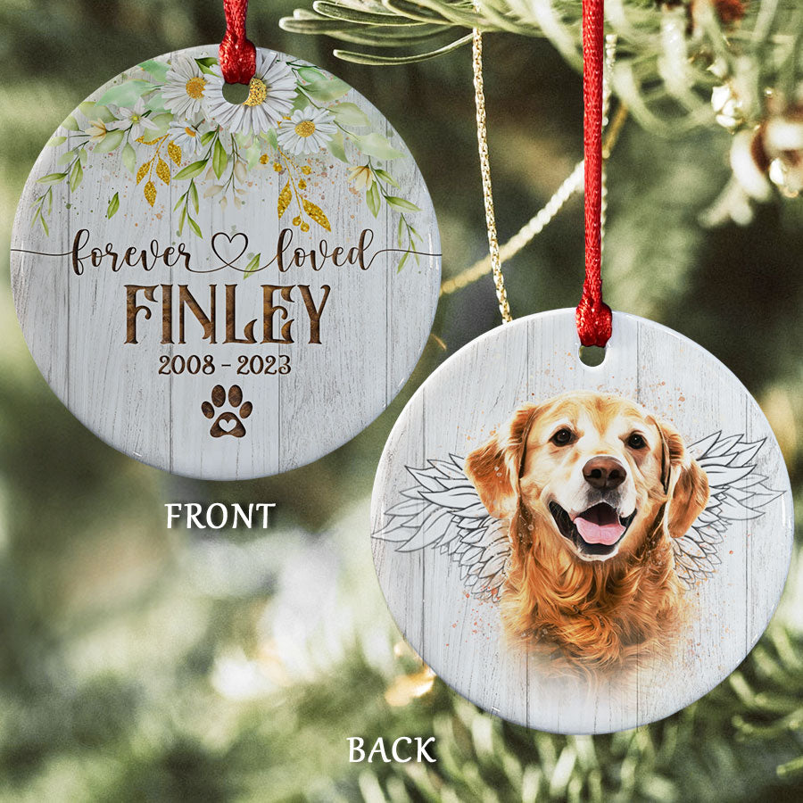 Custom Memorial Ornaments Dog Photo Memorial Ornament Loss Of Dog