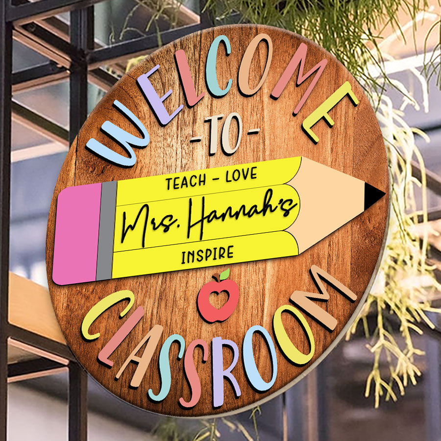 Educator Sign Custom Teacher Door Sign | Personalized Classroom Door Signs | Teach ...