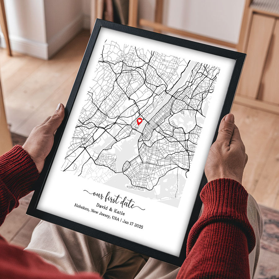 Custom Valentines Day Gifts For Her | Map Valentine | Valentine Canvas ...