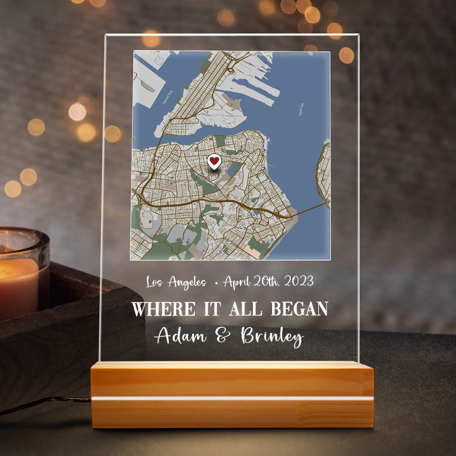 Where It All Began Map Led Night Light